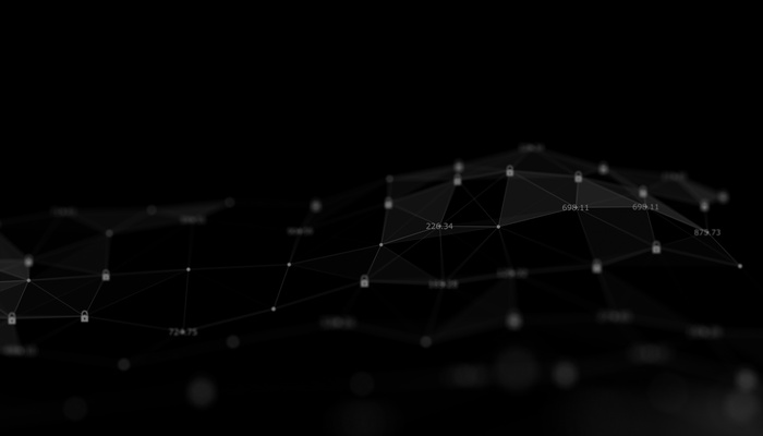Secure digital network with encrypted nodes and data connections representing structured intelligence analysis and assessment