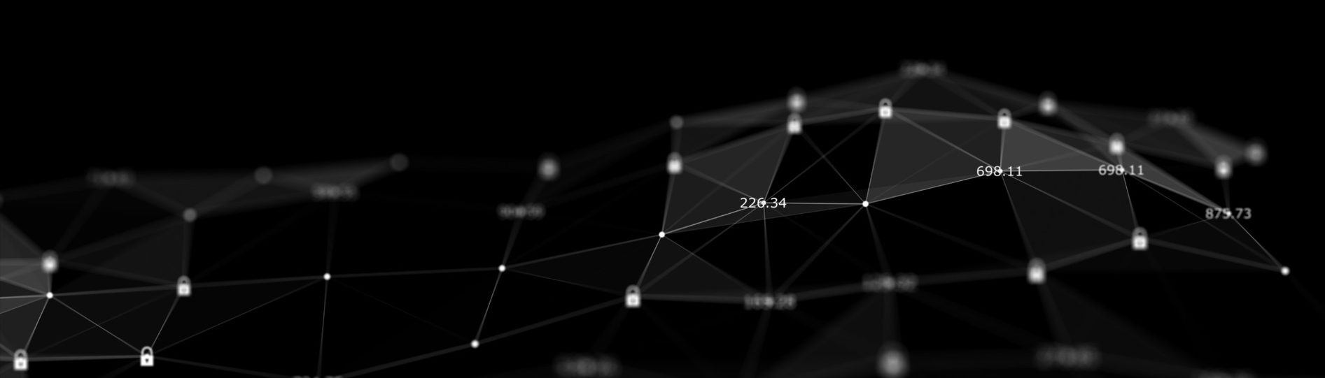 Dark network graph with linked nodes and padlock icons representing intelligence analysis training