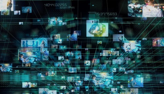 Mobile device interacting with social media application icons representing social media intelligence monitoring and platform analysis
